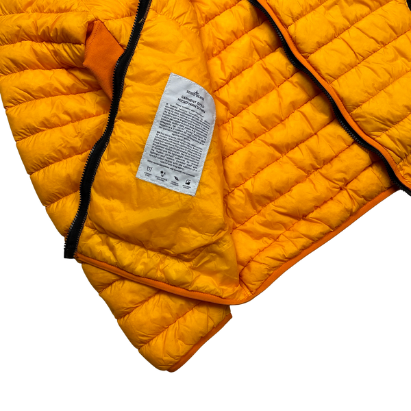 Stone Island 2017 Orange Micro Yarn Hooded Puffer Jacket - Large