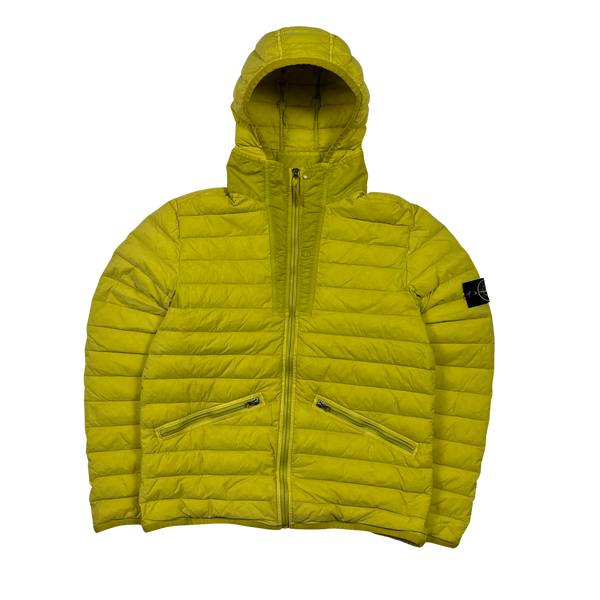 Stone Island Yellow Loom Woven Down Chambers Jacket - XL