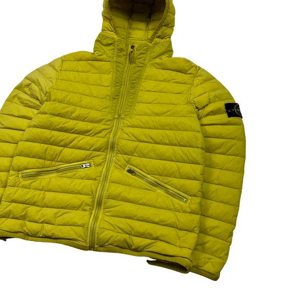 Stone Island Yellow Loom Woven Down Chambers Jacket - XL