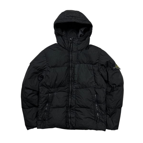 Stone Island Black Garment Dyed Down Puffer Jacket Medium Mat s Island