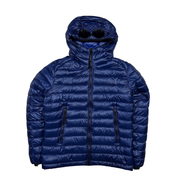 CP Company Blue D D Shell Goggle Puffer Jacket - Large
