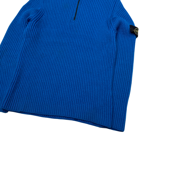 Stone Island Blue High Neck Wool Jumper