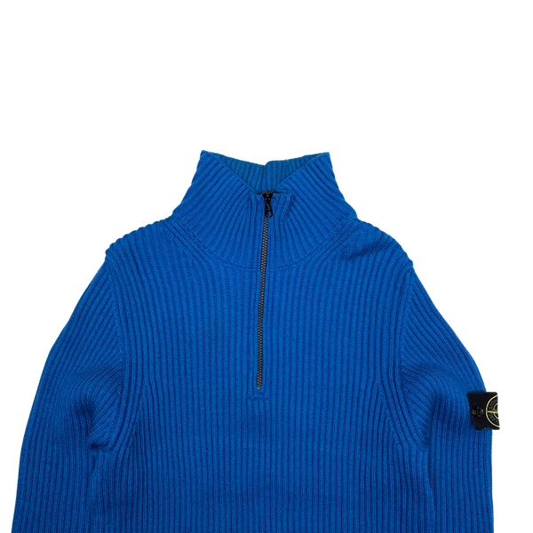 Stone Island Blue High Neck Wool Jumper