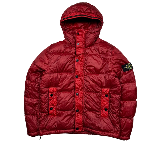 Stone Island 2011 Red Garment Dyed Down Filled Puffer Jacket - XL