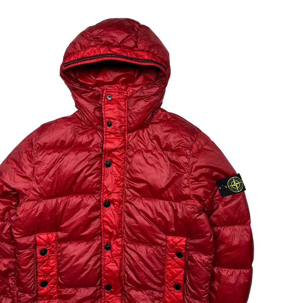 Stone Island 2011 Red Garment Dyed Down Filled Puffer Jacket - XL