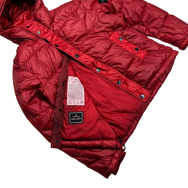 Stone Island 2011 Red Garment Dyed Down Filled Puffer Jacket - XL