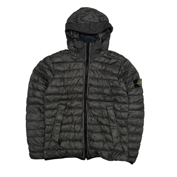 Stone Island Grey Micro Yarn Hooded Down Puffer Jacket