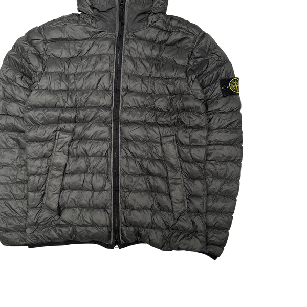 Stone Island Grey Micro Yarn Hooded Down Puffer Jacket