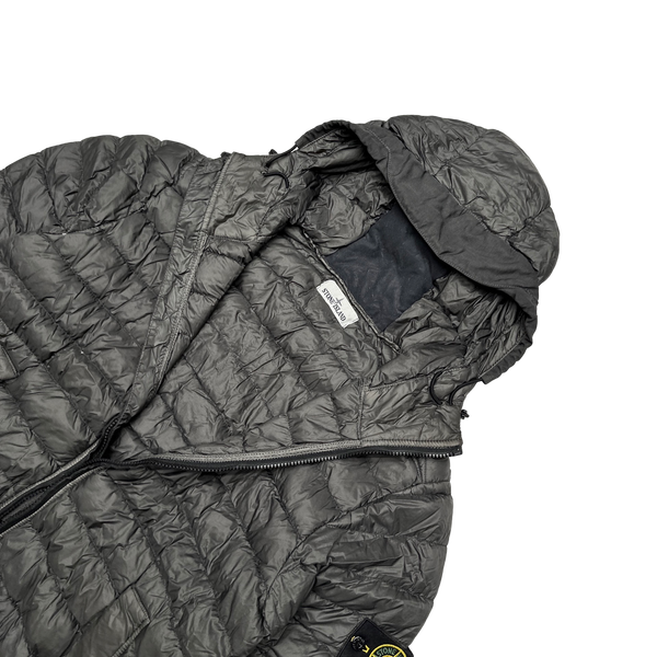 Stone Island Grey Micro Yarn Hooded Down Puffer Jacket