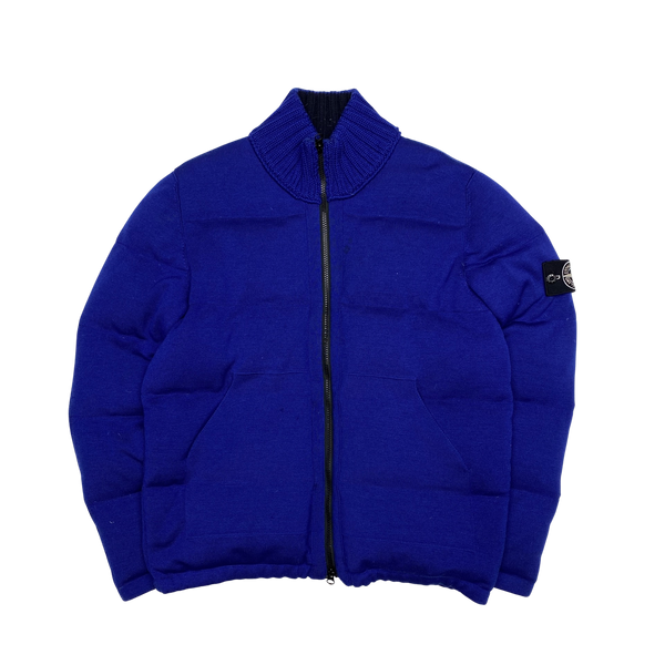 Stone Island Dark Blue Multi Knit Down Bag Jacket