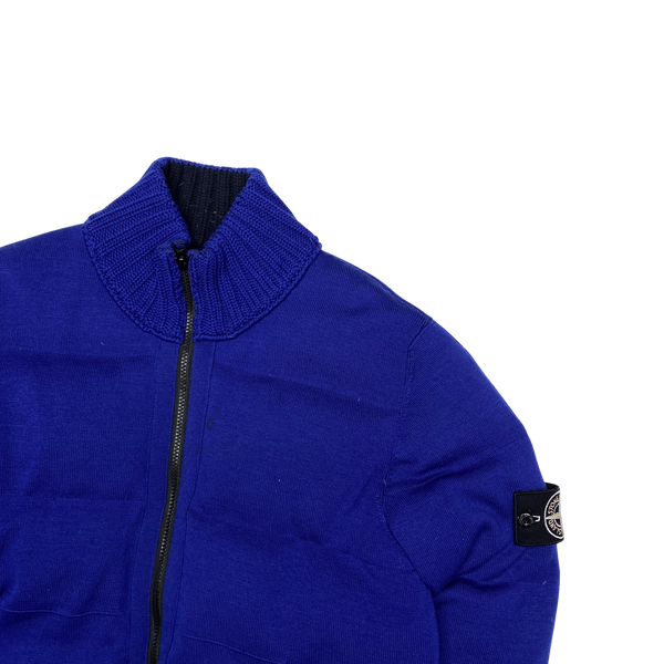 Stone Island Dark Blue Multi Knit Down Bag Jacket