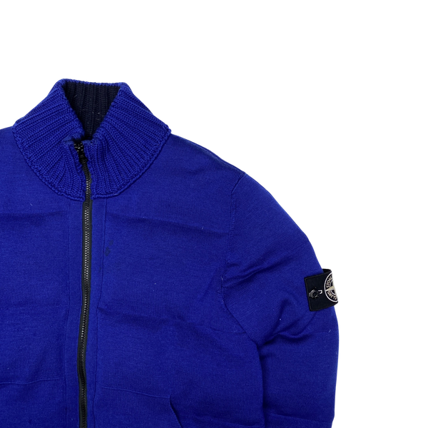 Stone Island Dark Blue Multi Knit Down Bag Jacket