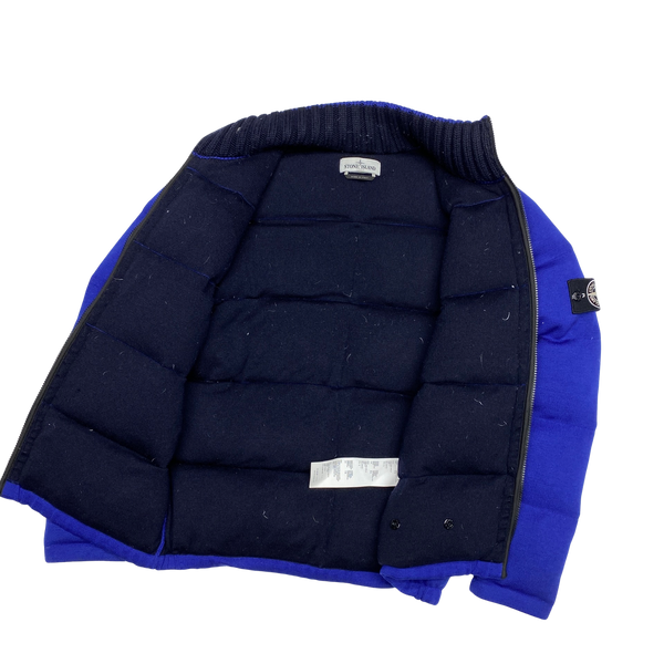 Stone Island Dark Blue Multi Knit Down Bag Jacket