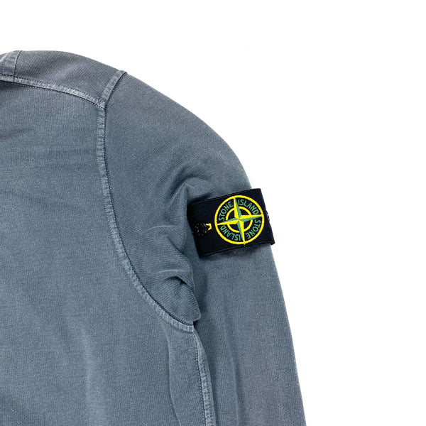 Stone Island Cadet Grey Garment Dyed Zipped Jumper