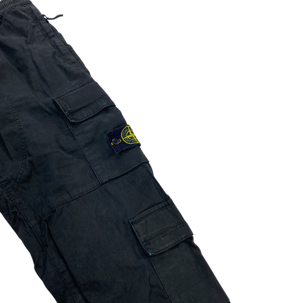 Stone Island Black Multi Pocket Cargo Trousers