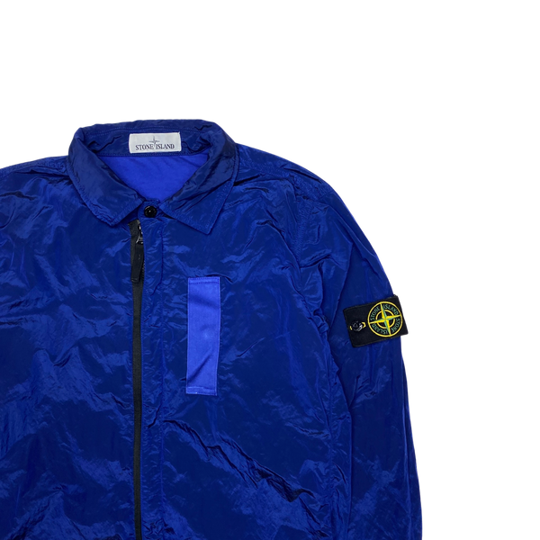 Stone island blue sale nylon metal overshirt