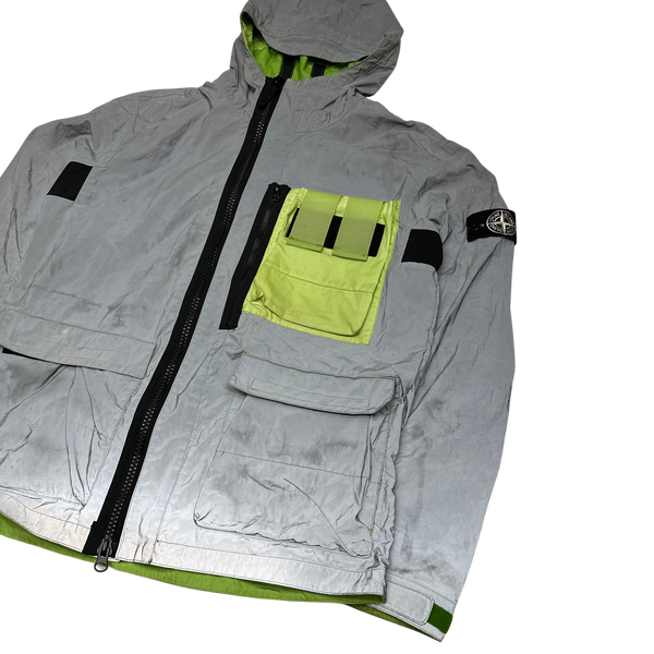 Stone Island 2017 Green Garment Dyed Plated Reflective Mussola Jacket Mat s Island