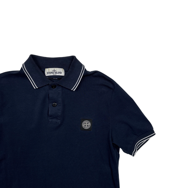 Stone Island Navy Slim Fit Polo Shirt - Small