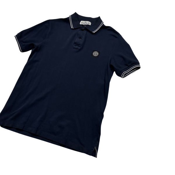 Stone Island Navy Slim Fit Polo Shirt - Small