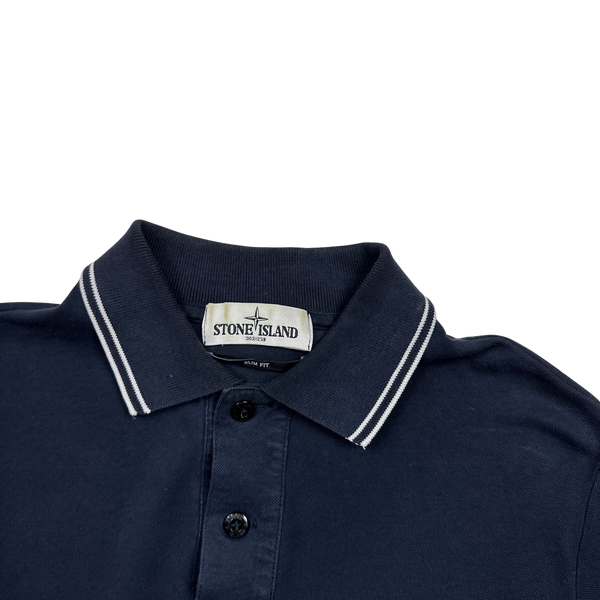 Stone Island Navy Slim Fit Polo Shirt - Small